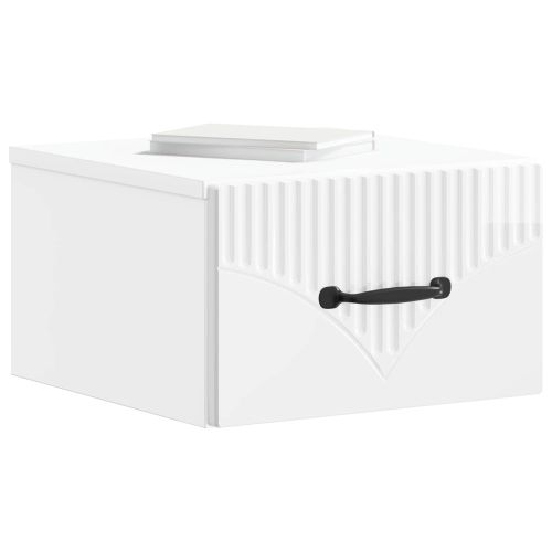 Спален шкаф с монтаж на стена 2 pcs Бял гланц 34,5 x 33 x 20 см