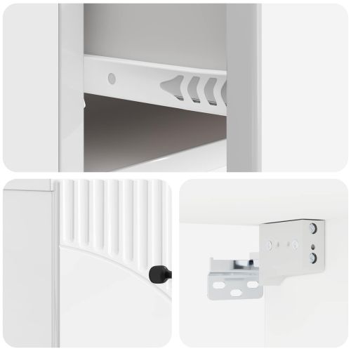 Спален шкаф с монтаж на стена 2 pcs Бял гланц 34,5 x 33 x 20 см