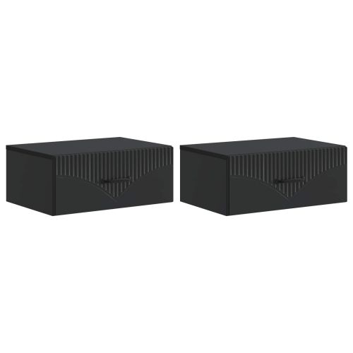 Спален шкаф с монтаж на стена 2 pcs Черно 49 x 34,5 x 20 см