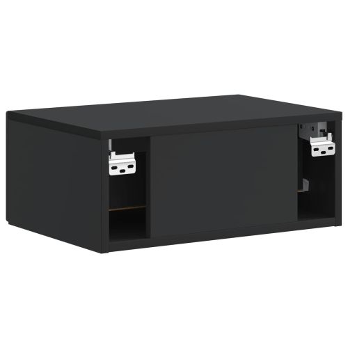 Спален шкаф с монтаж на стена 2 pcs Черно 49 x 34,5 x 20 см
