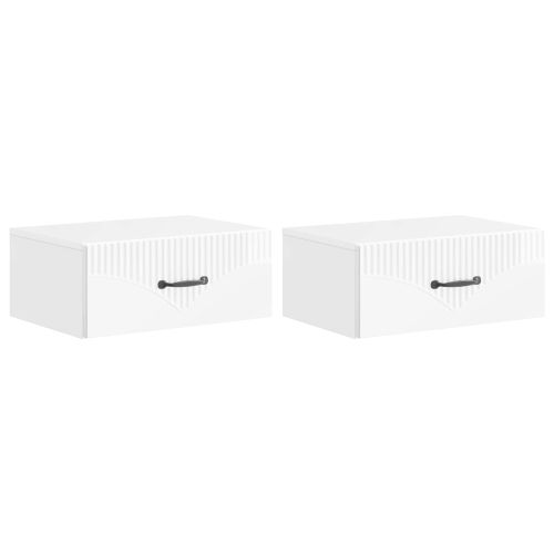 Спален шкаф с монтаж на стена 2 pcs Бял гланц 49 x 34,5 x 20 см