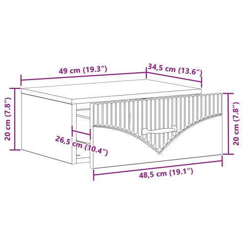 Спален шкаф с монтаж на стена Дъб артизан 49 x 34,5 x 20 см
