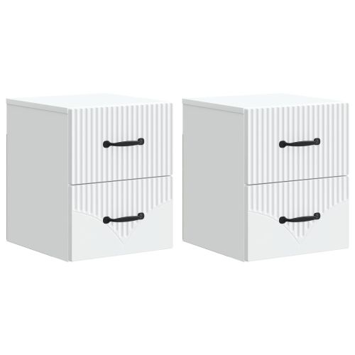 Спален шкаф с монтаж на стена 2 pcs Бяло 34,5 x 33 x 40 см