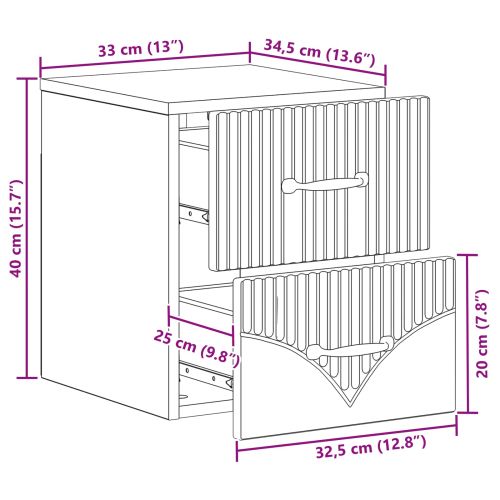 Спален шкаф с монтаж на стена 2 pcs Бяло 34,5 x 33 x 40 см