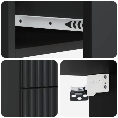 Спален шкаф с монтаж на стена 2 pcs Черно 34,5 x 33 x 40 см