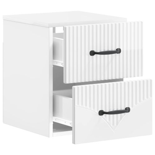 Спален шкаф с монтаж на стена 2 pcs Бял гланц 34,5 x 33 x 40 см