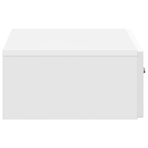 Стенен страничен масичка Бял гланц 59 x 34,5 x 17 см