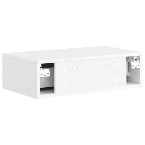 Стенен страничен масичка Бял гланц 59 x 34,5 x 17 см