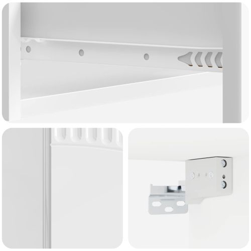 Стенен страничен масичка Бял гланц 59 x 34,5 x 17 см