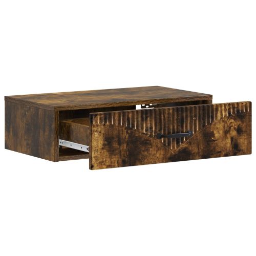 Стенен страничен масичка Опушен дъб 59 x 34,5 x 17 см