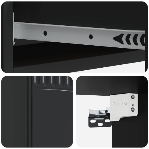 Стенен страничен масичка Черно 87,5 x 34,5 x 17 см