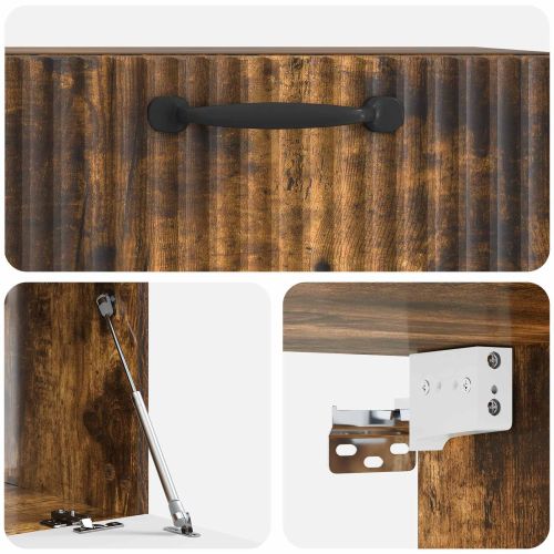 Стенно монтиран ТВ шкаф Опушен дъб 59,5 x 41 x 30 см
