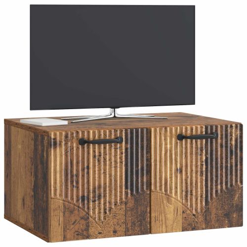 Стенно монтиран ТВ шкаф Старо дърво 59,5 x 41 x 30 см