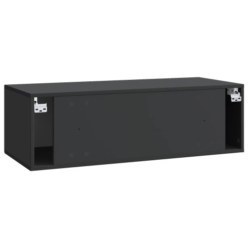 Стенно монтиран ТВ шкаф Черно 98 x 41 x 30 см