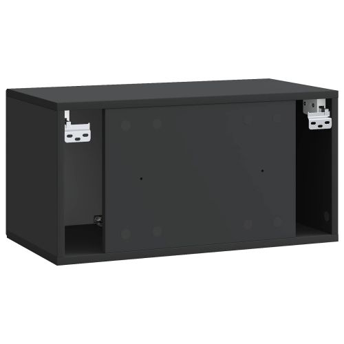 Стенно монтиран ТВ шкаф Черно 59,5 x 31 x 30 см