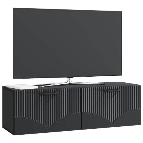 Стенно монтиран ТВ шкаф Черно 98 x 31 x 30 см