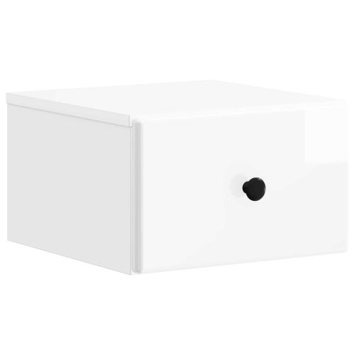Спален шкаф с монтаж на стена 2 pcs Бял гланц 34,5 x 33 x 20 см