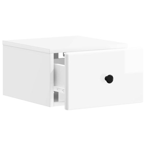 Спален шкаф с монтаж на стена 2 pcs Бял гланц 34,5 x 33 x 20 см