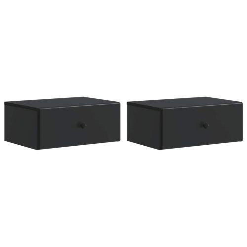 Спален шкаф с монтаж на стена 2 pcs Черно 49 x 34,5 x 20 см