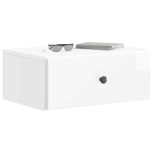 Спален шкаф с монтаж на стена 2 pcs Бял гланц 49 x 34,5 x 20 см
