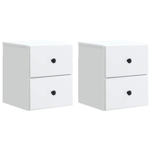 Спален шкаф с монтаж на стена 2 pcs Бяло 34,5 x 33 x 40 см