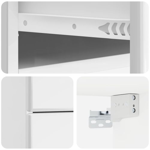 Спален шкаф с монтаж на стена 2 pcs Бял гланц 34,5 x 33 x 40 см