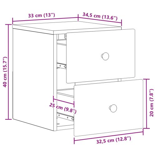 Спален шкаф с монтаж на стена Старо дърво 34,5 x 33 x 40 см