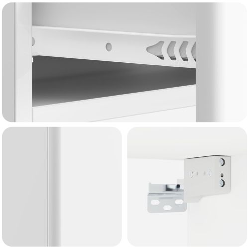 Стенен страничен масичка Бял гланц 59 x 34,5 x 17 см