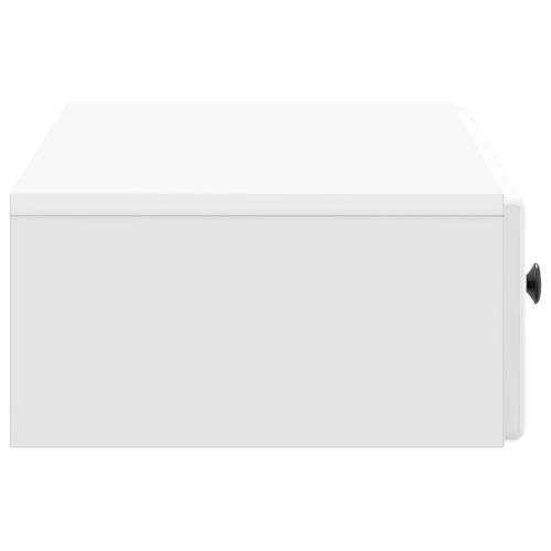 Стенен страничен масичка Бял гланц 87,5 x 34,5 x 17 см