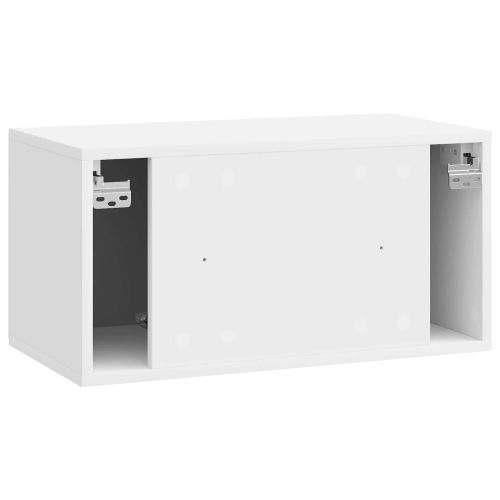 Стенно монтиран ТВ шкаф Бял гланц 59,5 x 31 x 30 см