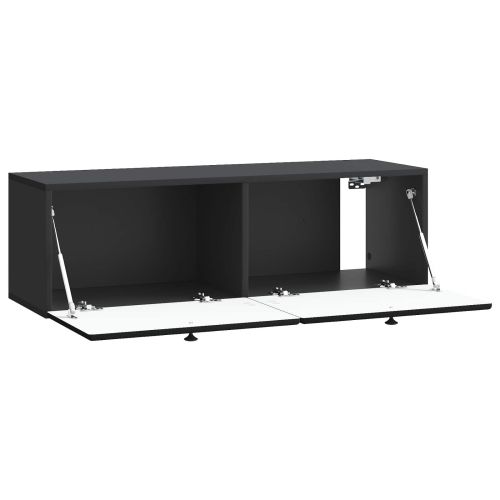 Стенно монтиран ТВ шкаф Черно 98 x 31 x 30 см