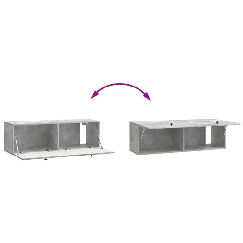 Стенно монтиран ТВ шкаф Бетонно сиво 98 x 31 x 30 см