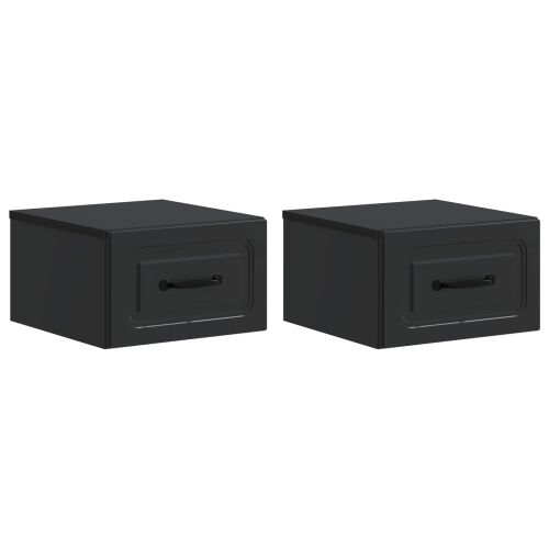 Спален шкаф с монтаж на стена 2 pcs Черно 34,5 x 33 x 20 см