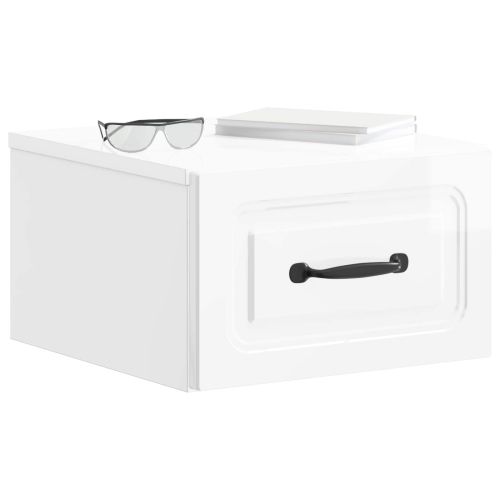 Спален шкаф с монтаж на стена 2 pcs Бял гланц 34,5 x 33 x 20 см