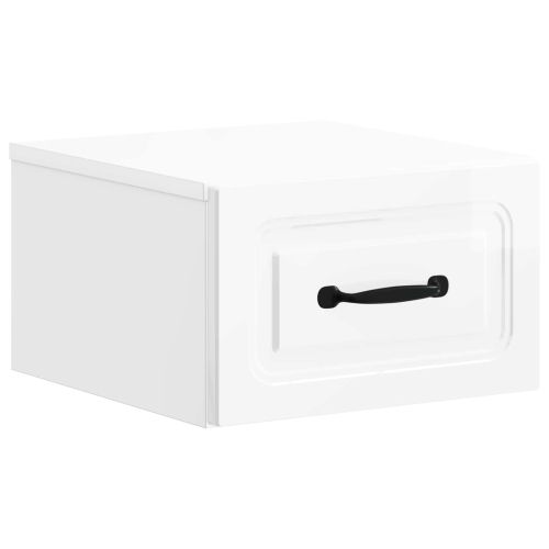 Спален шкаф с монтаж на стена 2 pcs Бял гланц 34,5 x 33 x 20 см