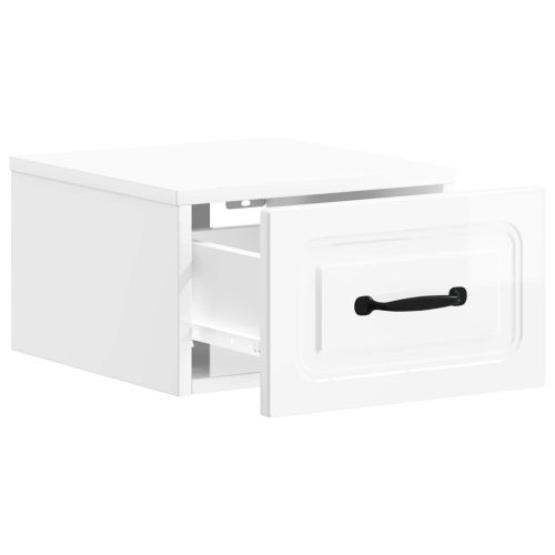 Спален шкаф с монтаж на стена 2 pcs Бял гланц 34,5 x 33 x 20 см