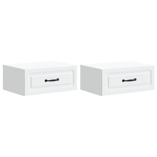 Спален шкаф с монтаж на стена 2 pcs Бяло 49 x 34,5 x 20 см
