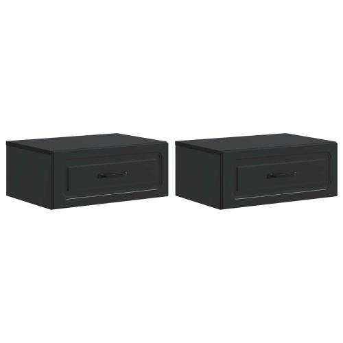 Спален шкаф с монтаж на стена 2 pcs Черно 49 x 34,5 x 20 см