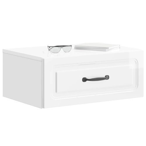 Спален шкаф с монтаж на стена Бял гланц 49 x 34,5 x 20 см