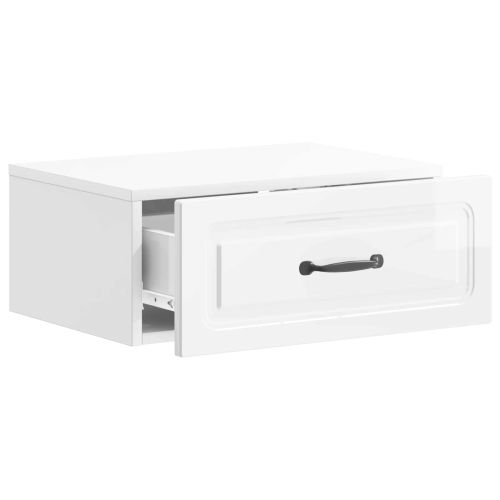 Спален шкаф с монтаж на стена 2 pcs Бял гланц 49 x 34,5 x 20 см