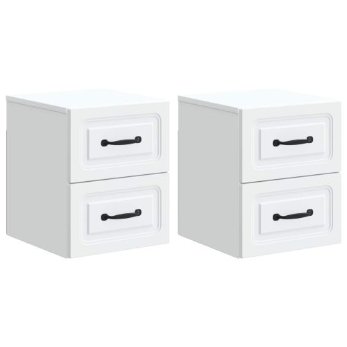 Спален шкаф с монтаж на стена 2 pcs Бяло 34,5 x 33 x 40 см