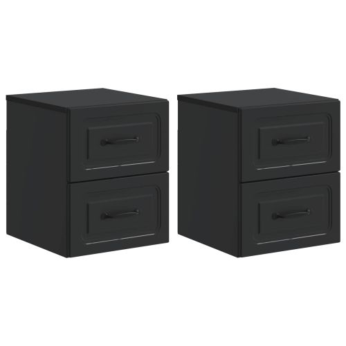 Спален шкаф с монтаж на стена 2 pcs Черно 34,5 x 33 x 40 см