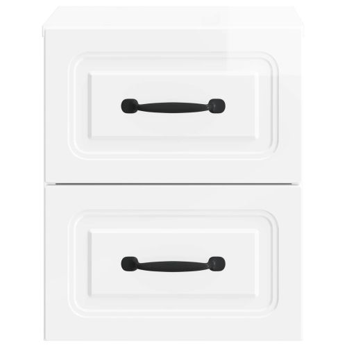Спален шкаф с монтаж на стена 2 pcs Бял гланц 34,5 x 33 x 40 см