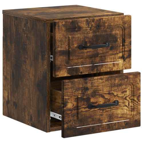 Спален шкаф с монтаж на стена Опушен дъб 34,5 x 33 x 40 см
