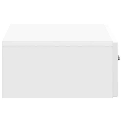 Стенен страничен масичка Бял гланц 59 x 34,5 x 17 см