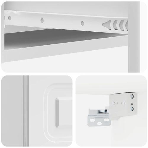 Стенен страничен масичка Бял гланц 59 x 34,5 x 17 см