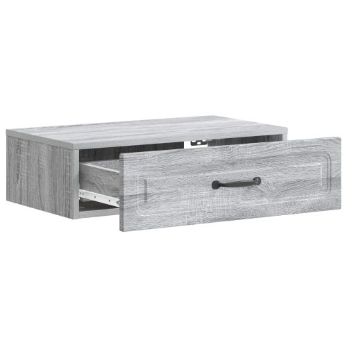 Стенен страничен масичка Сива сонома 59 x 34,5 x 17 см