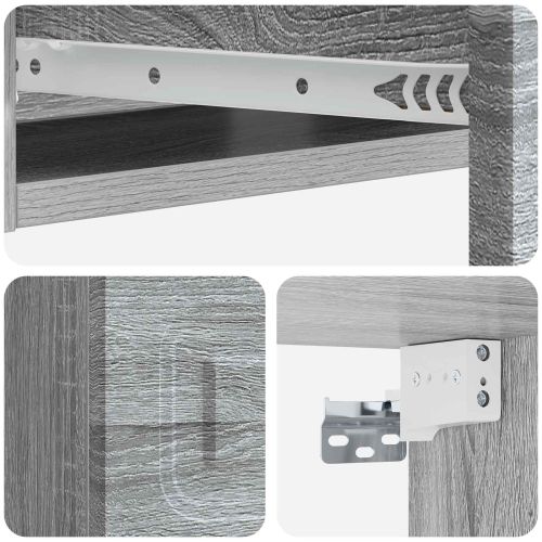 Стенен страничен масичка Сива сонома 59 x 34,5 x 17 см