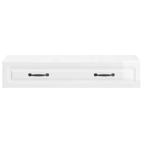 Стенен страничен масичка Бял гланц 87,5 x 34,5 x 17 см