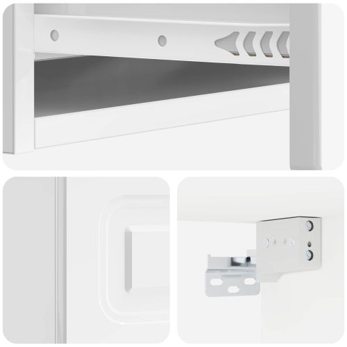 Стенен страничен масичка Бял гланц 87,5 x 34,5 x 17 см